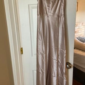 Satin dress Lisa long dress birdy grey taupe